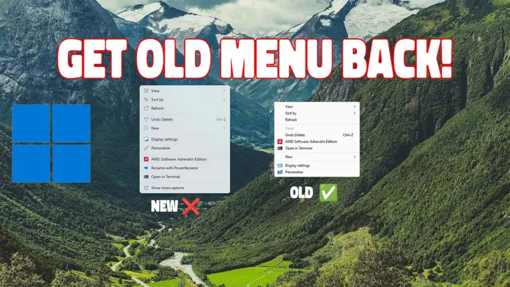 restore old context menu windows 11 tutorial