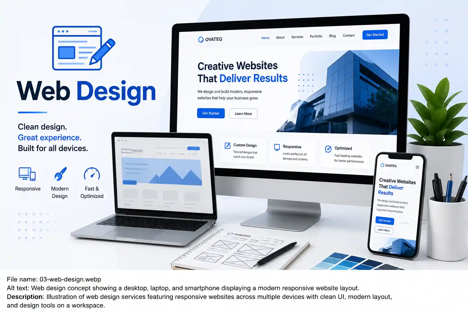 Web design portfolio project - responsive business website layout
